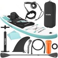 tectake 2-In-1 Stand-Up Paddle Board, 320 Cm, Inflatable, Complete Set in White