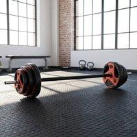 STILVORA Adjustable Barbell Weights Set with 20 kg in Black