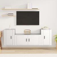 Berkfield Home 3 Piece TV Cabinet Set White Engineered Wood