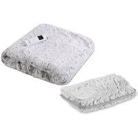 Carmen Electric Heated Blanket with Spa Rechargeable Hot Water Bottle in White