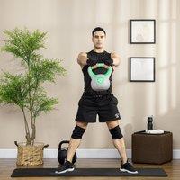 SPORTNOW 16kg Kettle Bell with Handle for Home Gym, Green & Grey