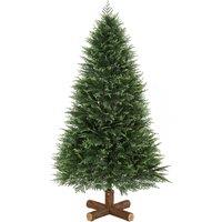 HOMCOM 7ft Artificial Christmas Tree, Auto Open, Fir Wood Base, Green | Size: 210 cm