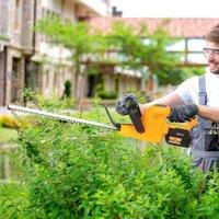 OUTSUNNY Cordless Hedge Trimmer with Brushless Motor, Orange