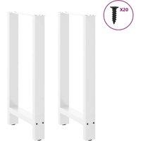 Berkfield Home Modern Coffee Table Legs White 2 pcs 40x(90-91) cm Steel