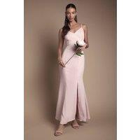 Coast Women's Strappy V Neck Satin Trim Bridesmaid Dress in Blush | Size: 18
