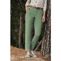 WoolOvers Women's Cotton Relaxed Trousers in Green | Size: 16R