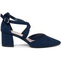 Paradox London Women's Florrie Extra Wide Fit EEE Block Heel Open Court Shoes in Navy | Size: 10EEE