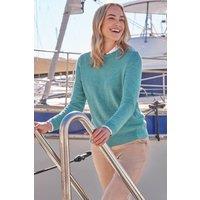 WoolOvers Women's Cashmere & Merino Crew Neck Knitted Jumper in Green | Size: 2XL
