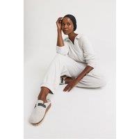 Pretty You London Women's Fleece Lounge Set in Stone | Size: 10-12