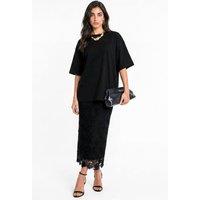 Lovedrobe Women's Floral Lace Midaxi Skirt in Black | Size: 10
