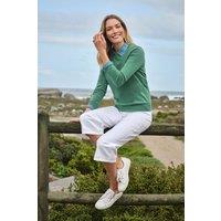 WoolOvers Women's Cashmere & Merino Crew Neck Knitted Jumper in Dark Green | Size: XL
