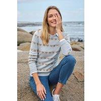 WoolOvers Women's Cashmere & Merino Crew Neck Knitted Jumper in Light Grey | Size: XL