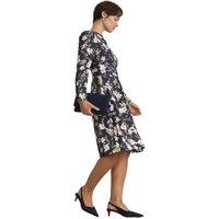 Hobbs London Women's Sabine Long Sleeve Floral Dress in Navy | Size: 12