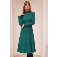 Roman Women's Button Detail Knitted Dress in Green | Size: 10
