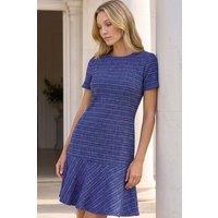 Roman Women's Textured A-Line Stretch Dress in Blue | Size: 20