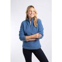 Weird Fish Women's Beye 1/4 Zip Grid Fleece in Blue | Size: 12