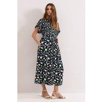 Phase Eight Women's Luisa Floral Dress in Black | Size: 10