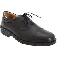 Roamers Men's Softie Leather Blind Eye Flexi Capped Oxford Shoes in Black | Size: 7
