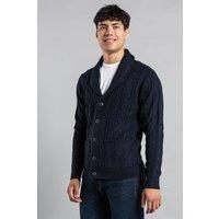 Tokyo Laundry Men's Shawl Neck Cable Knit Cardigan in Dark Navy | Size: XL
