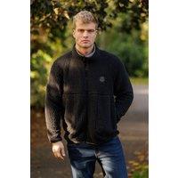 Tokyo Laundry Men's Funnel Neck Sherpa Zip-Through Fleece in Black | Size: Large