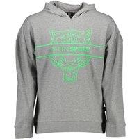 Plein Sport Men's Tiger Head Graphic Hoodie in Grey | Size: 2XL