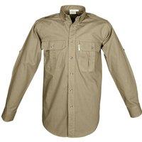 TAG Safari Men's Trail Shirt for Men - L/Sleeve in Khaki | Size: 3XL