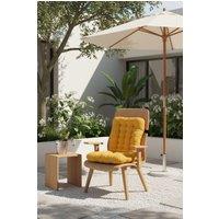 Living and Home Chair Cushion with Elastic and Tie Straps in Mustard