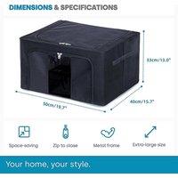 YnysTec Clothes Storage Bags Zipped Wardrobe Closet Organizer Boxes in Dark Blue | Size: Large