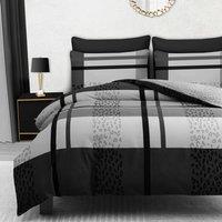 Lazzaro Home Brushed Microfiber Duvet Cover Set Reversible in Black | Size: Single