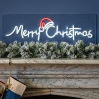 Christow Merry Christmas Neon Sign Light Indoor LED Xmas Decoration Mains Operated 76cm