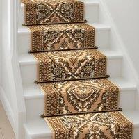 Bravich LTD Texas Medallion Traditional Hallway Runner Rug Non Slip Low Pile in Beige | Size: 60 cm x 120 cm