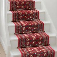 Bravich LTD Bokhara Traditional Hallway Runner Rug Non Slip Low Pile in Red | Size: 60 cm x 150 cm