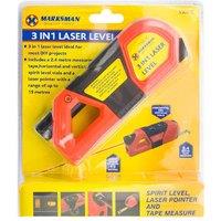 BARGAINS-GALORE 3 In 1 Laser Level Aligner Horizontal Vertical Cross Line Measure Tape in Red