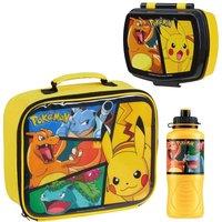 Pokemon Lunch Set - Lunch Bag Lunch Box & Water Bottle 430ml in Yellow