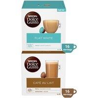 NESCAFE Dolce Gusto Dolce Gusto Cafe Au Lait & Flat White Pods 32 Pack in Brown