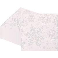 Neel Blue Christmas Party Snowflakes Printed Paper Napkins 2 Ply - 33cm x 33cm, 20pcs in White | Size: 33 cm x 33 cm