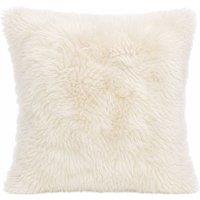 SNUGRUGS Sheepskin Soft Natural Wool Cushion, Cotton Backing, Inner Included in Ivory | Size: 40 cm x 40 cm