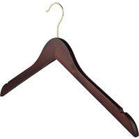 PAWNORA Wooden Flat Coat Clothes hangers DARK 10X in Brown