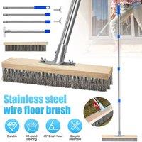PAWNORA 1.6m Wire Broom Brush Long Handle in Silver
