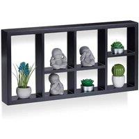 FORGEVIO BLACK 7-Compartment Floating Wall Shelves Display | Size: 0.6m2
