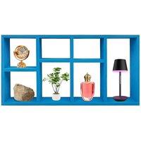 FORGEVIO BLUE 7-Compartment Floating Wall Shelves Display | Size: 0.6m2