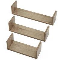 FORGEVIO Oak U Shaped Floating Shelve Wall Shelf in Natural | Size: 0.6m2