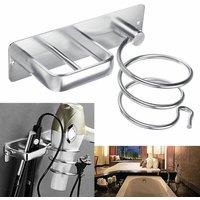 FORGEVIO Silver Metal Wall Hair Dryer Holder Cupboard Straighteners | Size: 180 cm width x 180 cm drop