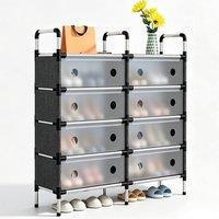 Ventryn 5 Tier Cabinet Storage Organiser Shoe Rack Stand Holder in Black