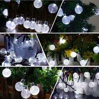 SPETLEK Clear white 8m SOLAR POWERED RETRO BULB STRING LIGHTS in Cool White