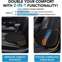 SPETLEK Wedge Car Seat Cushion for Driving Comfort High-Density in Black | Size: 100 cm x 190 cm