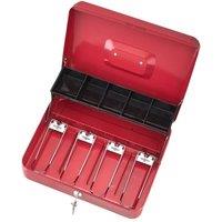 SPETLEK Red Heavy Duty Steel Cash Box Security Money Storage