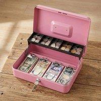 SPETLEK Pink Heavy Duty Steel Cash Box Security Money Storage