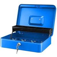 SPETLEK Blue Heavy Duty Steel Cash Box Security Money Storage