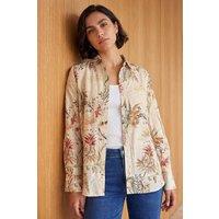 Roman Women's Floral Collared Shirt in Cream | Size: 10
